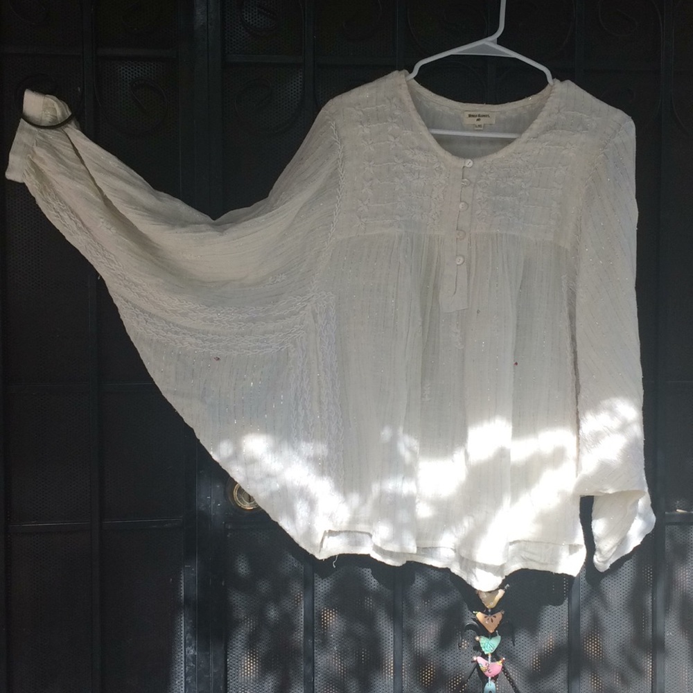 White boho Gypsy blouse
